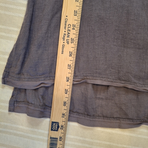 FLAX Top Linen/Cotton Gauze Sleeveless Tunic Long Lavender Lagenlook Womens Sz L - Picture 7 of 8